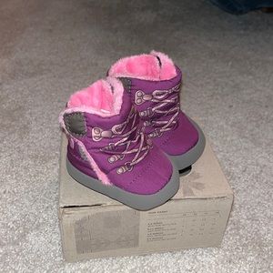 Infant Baby Nuptse Booties Purple 